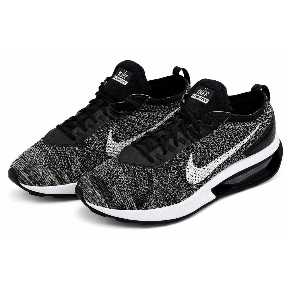Nike Air Max Flyknit Racer Womens 7.5  Black White Oreo Running Shoes DM9073-001